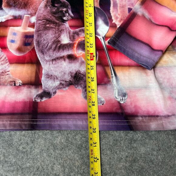 Faux Real Mens Cats, Dreidel and Silver Spoon Novelty Printed Long Sleeve Shirt - Picture 12 of 12